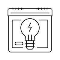 light bulb character energy line icon illustration vector