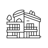 eco friendly architecture green building line icon illustration vector