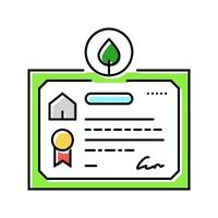 certification green building color icon illustration vector