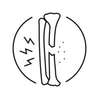 tibia fracture osteoporosis bone line icon illustration vector