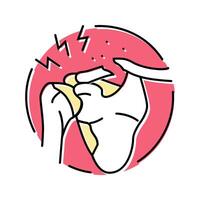 clavicle fracture osteoporosis bone color icon illustration vector