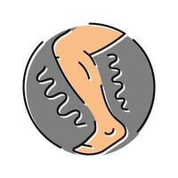 stooped posture osteoporosis symptom color icon illustration vector