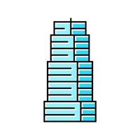 public bank building color icon illustration vector