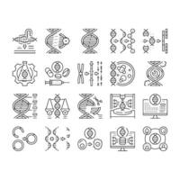 cryptogenetics dna gene helix icons set vector