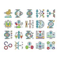 cryptogenetics dna gene helix icons set vector