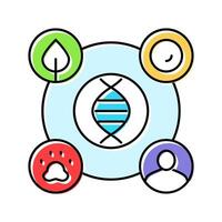 genomic data analysis cryptogenetics color icon illustration vector