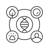 genomic data analysis cryptogenetics line icon illustration vector