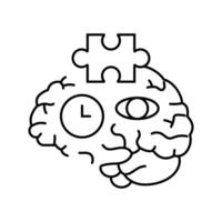 cognitive skills neuroscience neurology line icon illustration vector