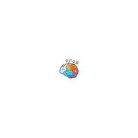 brain mapping neuroscience neurology color icon illustration vector