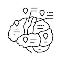 brain mapping neuroscience neurology line icon illustration vector