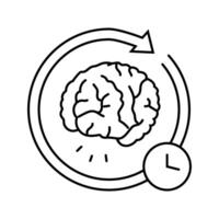 memory recall neuroscience neurology line icon illustration vector