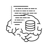 eeg monitoring neuroscience neurology line icon illustration vector