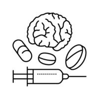 neuroinformatics neuroscience neurology line icon illustration vector