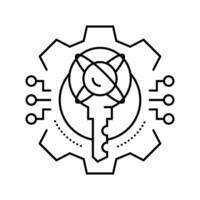 encryption quantum technology line icon illustration vector