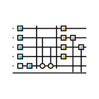 circuit quantum technology color icon illustration vector