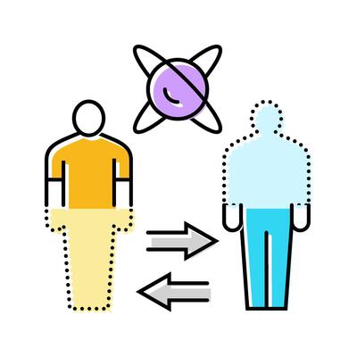 teleportation quantum technology color icon illustration