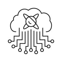 cloud computin quantum technology line icon illustration vector