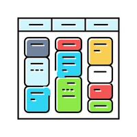 blocking time management color icon illustration vector