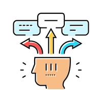 decision fatigue time management color icon illustration vector