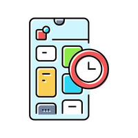 blocking app time management color icon illustration vector