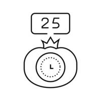 pomodoro technique time management line icon illustration vector
