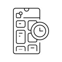 blocking app time management line icon illustration vector