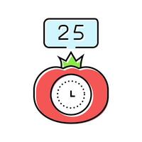 pomodoro technique time management color icon illustration vector
