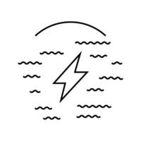 wave energy converter tidal line icon illustration vector