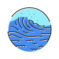 ocean waves tidal power color icon illustration vector