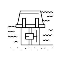 range systems barrages tidal line icon illustration vector