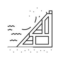 coastal power tidal power line icon illustration vector