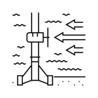 stream energy tidal power line icon illustration vector