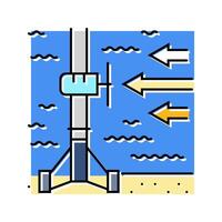 stream energy tidal power color icon illustration vector