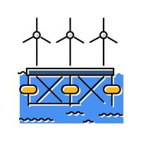 floating wave platform color icon illustration vector