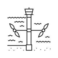current generator tidal power line icon illustration vector