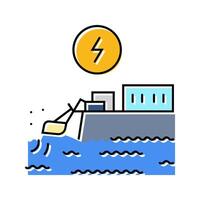 wave transmission tidal power color icon illustration vector
