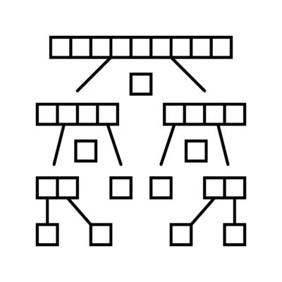 quicksort algorithm line icon illustration