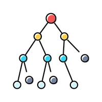 binary search algorithm color icon illustration vector