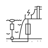 currents tidal power line icon illustration vector