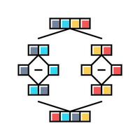 mergesort algorithm color icon illustration vector