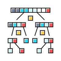 quicksort algorithm color icon illustration vector