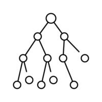 binary search algorithm line icon illustration vector