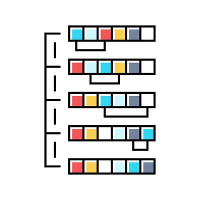 selection sort algorithm color icon illustration