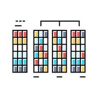 radix sort algorithm color icon illustration vector