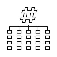 hashing algorithm line icon illustration vector