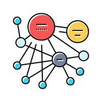 pagerank algorithm color icon illustration vector