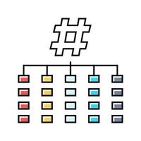 hashing algorithm color icon illustration vector
