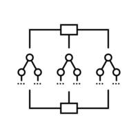 decision tree algorithm line icon illustration vector