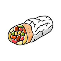 burrito fast food color icon illustration vector