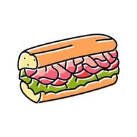 sandwich fast food color icon illustration vector